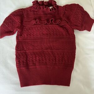 Janie and Jack Burgundy Knit Sweater